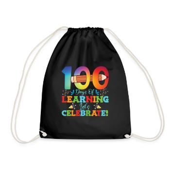 100 jours d’apprentissage Célébrons - Sac de sport léger - noir - Devant