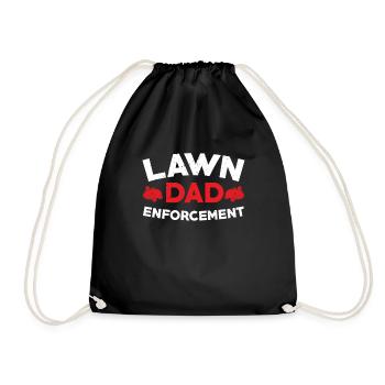 Lawn Enforcement Dad Father's Day - Drawstring Bag - black - Front