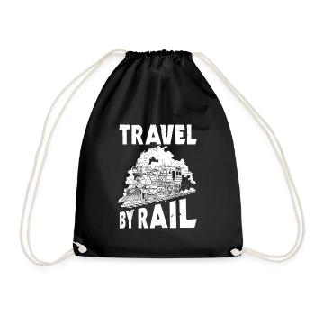 Travel by train - Drawstring Bag - black - Front