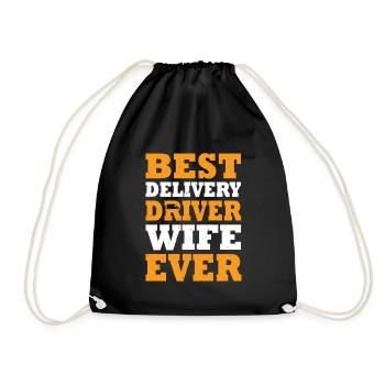 Best delivery driver of all time - Drawstring Bag - black - Front