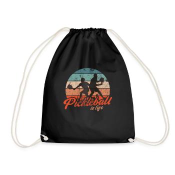 Life is amazing, Pickleball does it - Drawstring Bag - black - Front