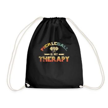 Life is amazing, Pickleball does it - Drawstring Bag - black - Front