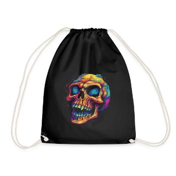 Totenkopf - Turnbeutel - Schwarz - Vorne