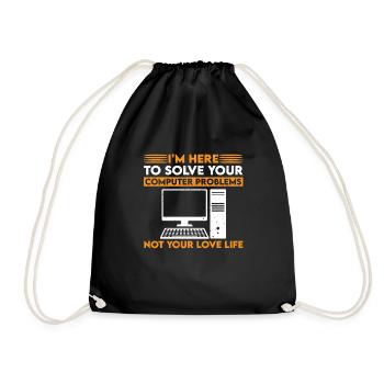 Funny Tech Support Costume - Drawstring Bag - black - Front