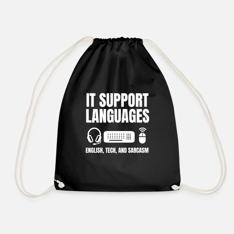 Sarkastisches IT Support Outfit - Turnbeutel - Schwarz