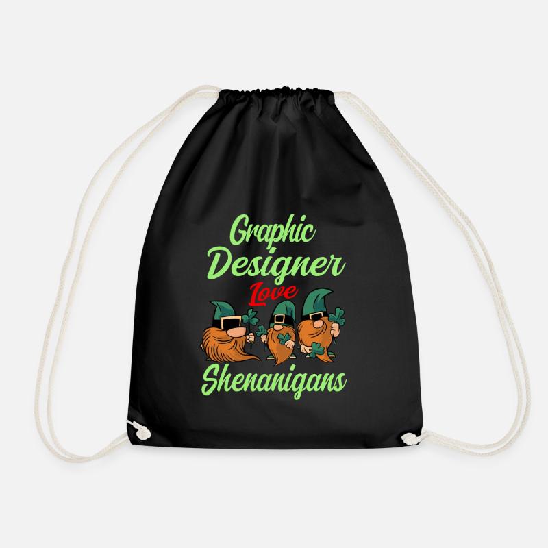 Grafikdesigner St. Patrick's Day - Turnbeutel - Schwarz