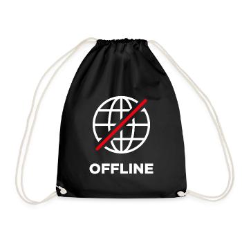 Offline - Drawstring Bag - black - Front