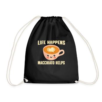 Grand amateur de café Macchiato - Sac de sport léger - noir - Devant