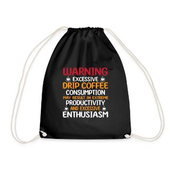 Lustiger Filterkaffee Humor - Turnbeutel - Schwarz - Vorne