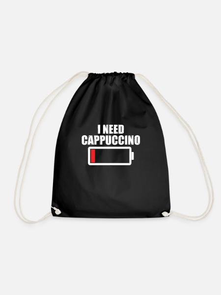 J’ai besoin de cappuccino - Sac de sport léger - noir