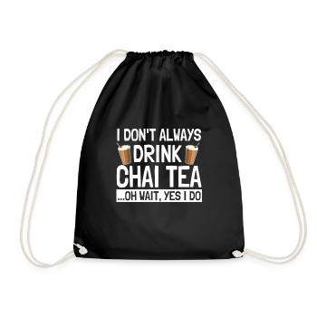 Lustiger Chai Tee Spruch Liebe Chai Latte - Turnbeutel - Schwarz - Vorne
