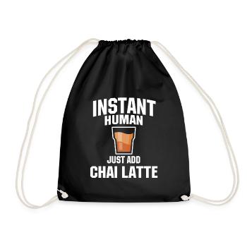 Chai Latte Liebhaber Humor - Turnbeutel - Schwarz - Vorne