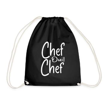 Chef Oui Chef - Humour Chef - Sac de sport léger - noir - Devant