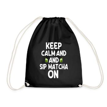 Matcha - Drawstring Bag - black - Front