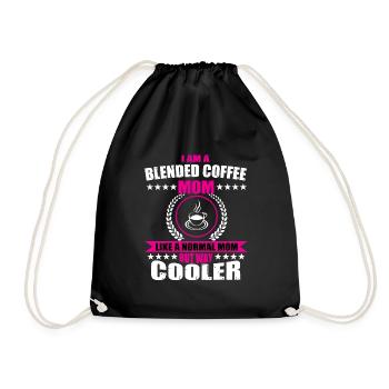 Gemischter Kaffee Mama Outfit Muttertag - Turnbeutel - Schwarz - Vorne