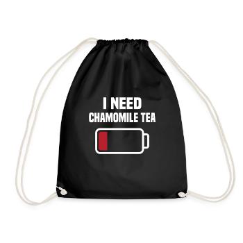Camomile tea - Drawstring Bag - black - Front