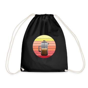 French coffee press - Drawstring Bag - black - Front