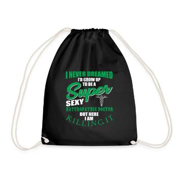 Funny quote from a naturopathic doctor - Drawstring Bag - black - Front