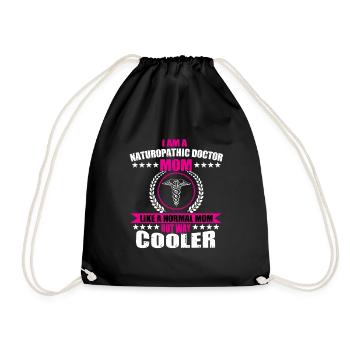 Funny naturopathic doctor mom for women - Drawstring Bag - black - Front
