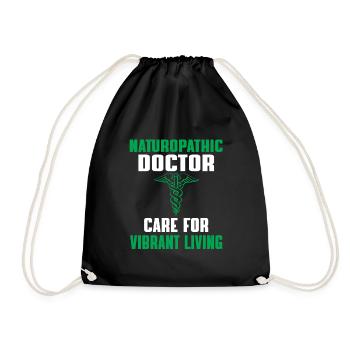 Great saying of naturopathic doctor - Drawstring Bag - black - Front
