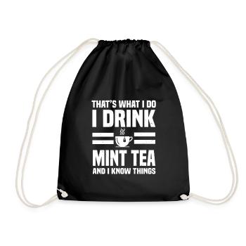 Drôle de cadeau de thé à la menthe - Sac de sport léger - noir - Devant