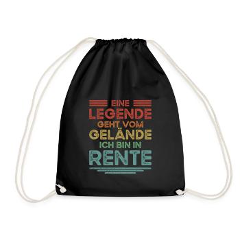 Verabschiedung Rente Renteneintritt Retro Rentner - Turnbeutel - Schwarz - Vorne
