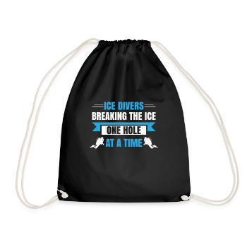 loons breaking the ice hole by hole, - Drawstring Bag - black - Front