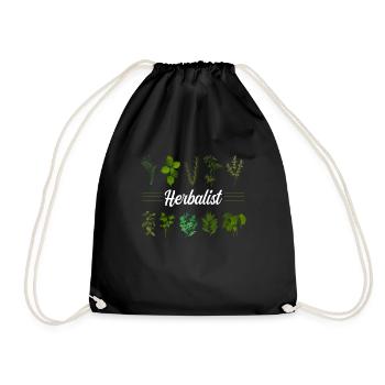 Grand amateur d’herbes chemise aux herbes - Sac de sport léger - noir - Devant
