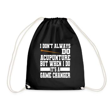 Funny acupuncture saying tcm-praktiker and - Drawstring Bag - black - Front