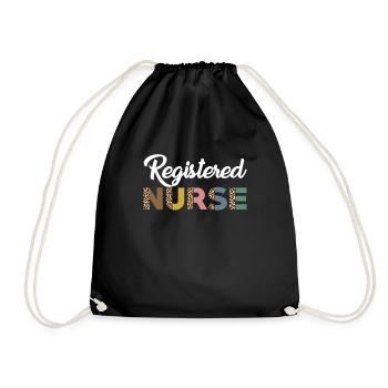 Registered Nurse T-Shirt - Drawstring Bag - black - Front