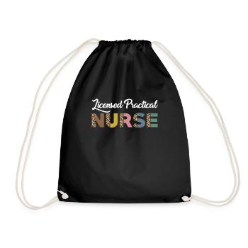 Lizenzierte Praktische Krankenschwester Geschenk - Turnbeutel - Schwarz - Vorne