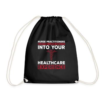Funny Nurse Practitioner Quote - Drawstring Bag - black - Front