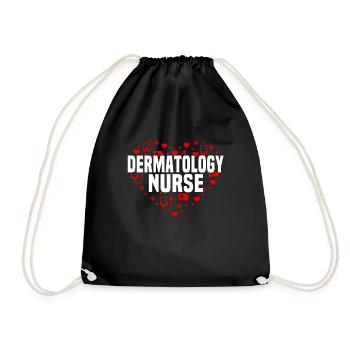 Dermatology Nurse Heart Design - Drawstring Bag - black - Front