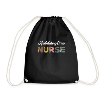 Ambulatory Nurse Leopard Print - Drawstring Bag - black - Front