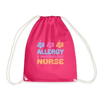 Allergy and Immunology Nurse - Drawstring Bag - fuchsia - Front