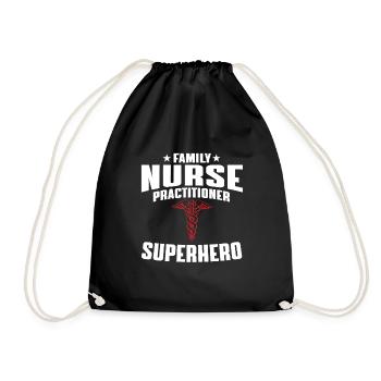 Family Nurse Superhero - Drawstring Bag - black - Front