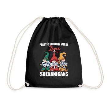Nurse Plastic Surgery St. Patrick's Day - Drawstring Bag - black - Front