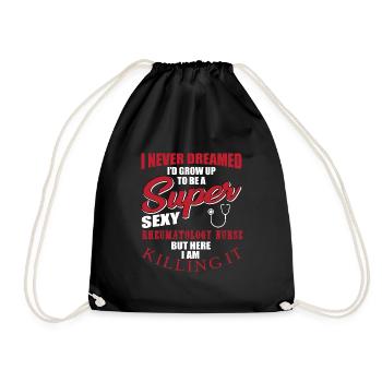 Funny Rheumatology Nurse Outfit - Drawstring Bag - black - Front