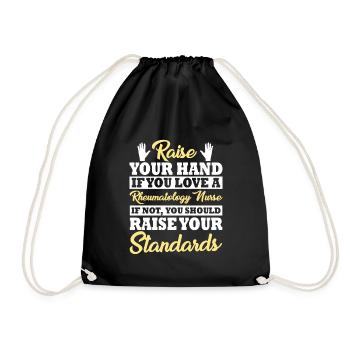 Funny Rheumatology Nurse Shirt - Drawstring Bag - black - Front