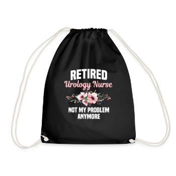 Retired urology nurse - Drawstring Bag - black - Front