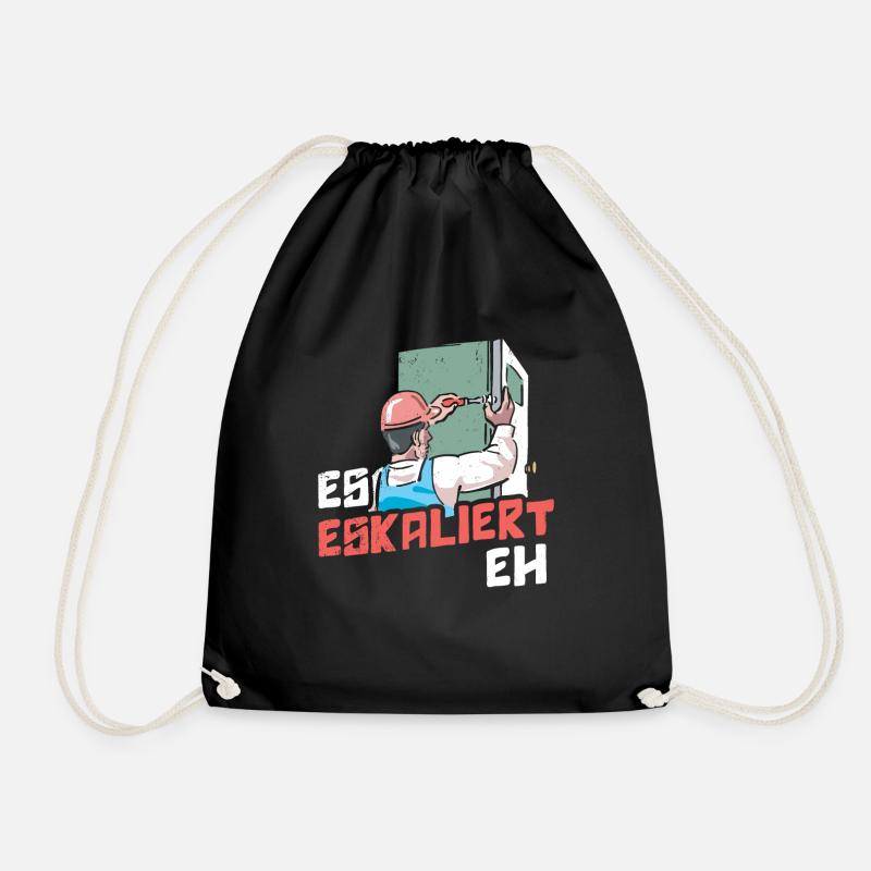 Es Eskaliert Eh Handwerker - Turnbeutel - Schwarz