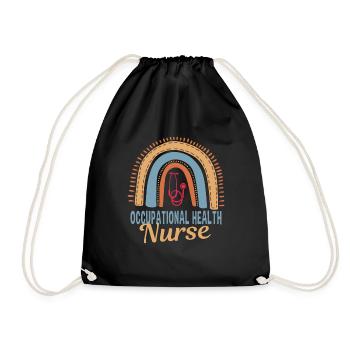 Occupational Health Nurse Boho Rainbow - Drawstring Bag - black - Front