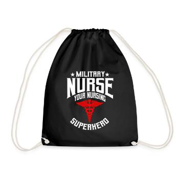 Lustiger Militärkrankenschwester Spruch - Turnbeutel - Schwarz - Vorne