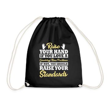 Gerontology Nurse Spouse Saying - Drawstring Bag - black - Front