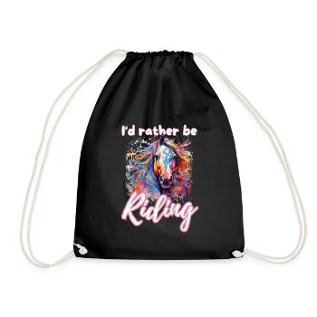 Je préfère monter à cheval fille splash art - Sac de sport léger - noir - Devant