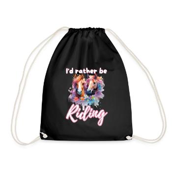 Je préfère monter à cheval fille splash art - Sac de sport léger - noir - Devant
