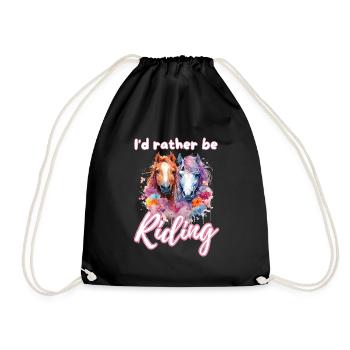 Je préfère monter à cheval fille splash art - Sac de sport léger - noir - Devant