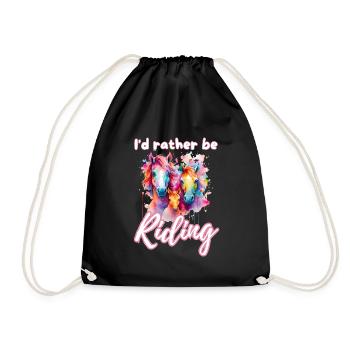 Je préfère monter à cheval fille splash art - Sac de sport léger - noir - Devant