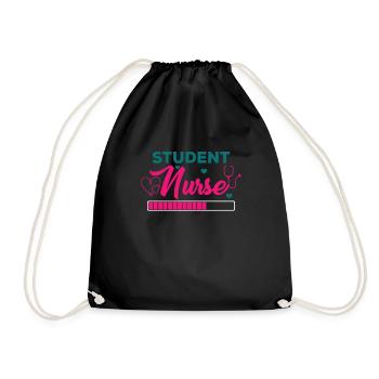 Funny student nurse wearing - Drawstring Bag - black - Front