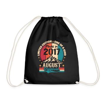 2017 August | August 2017 birthday Aged Perfectly - Drawstring Bag - black - Front